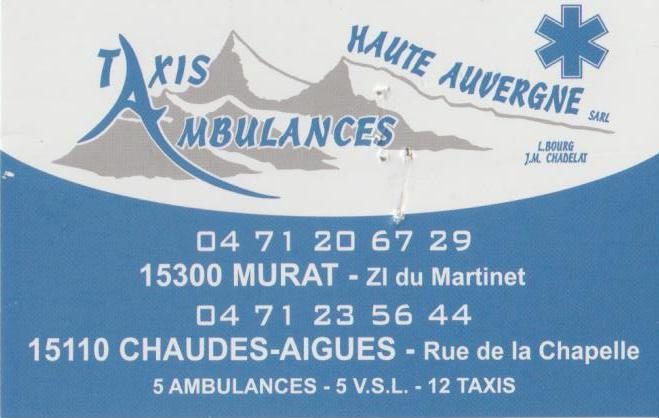 Taxis Ambulances Haute Auvergne
